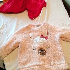 Kids Pink alpaca sequin sweater